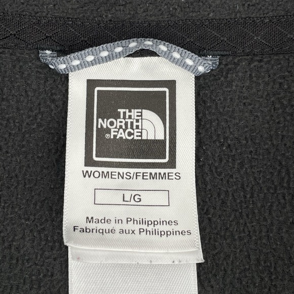 The North Face TKA 100 Fleece Pullover Women's L Black 1/4‎ Zip Embossed Floral - Picture 7 of 11